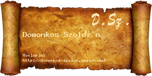Domonkos Szolón névjegykártya